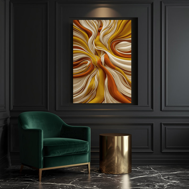 Abstrait art figuratif brun sur toile 51, H 14 po x l 11 po