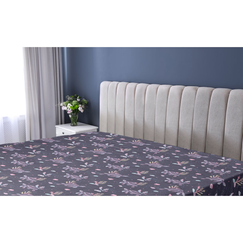 Drap-housse bleu marine Ambesonne Caretta, Drap-housse de taille très grand