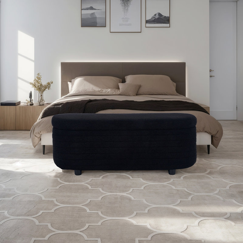 Thony Upholstered Ottoman, Black
