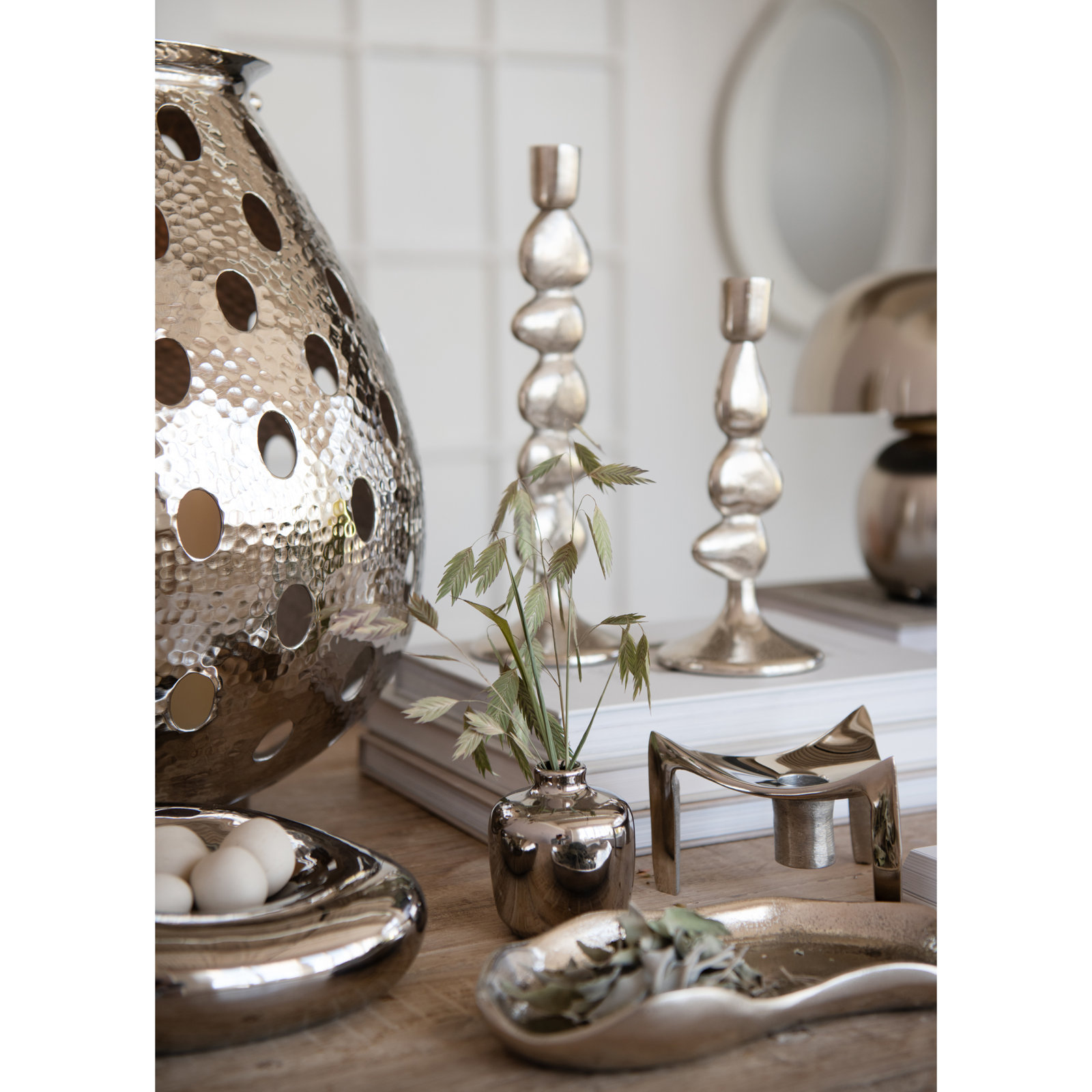 Cast Aluminum Taper Candle Holder, 8.5" H x 3.75" W x 3.75" D