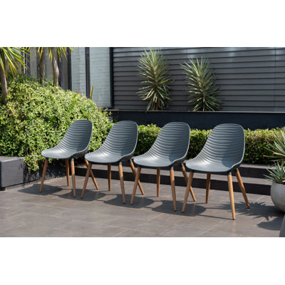Pellicone Outdoor Patio 100% FSC Certified Wood Dining Chairs
