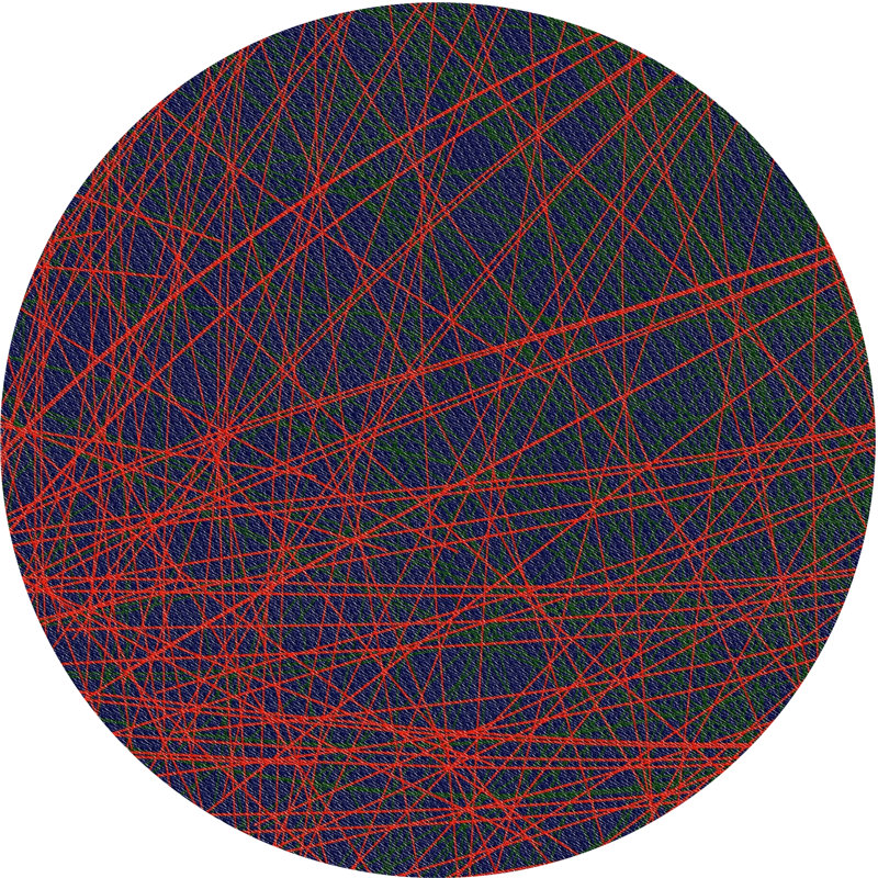 Laine tissée à la machine abstraite et polyester rouge/noir Tapis décoratif, Rond 6 pi x 6 pi