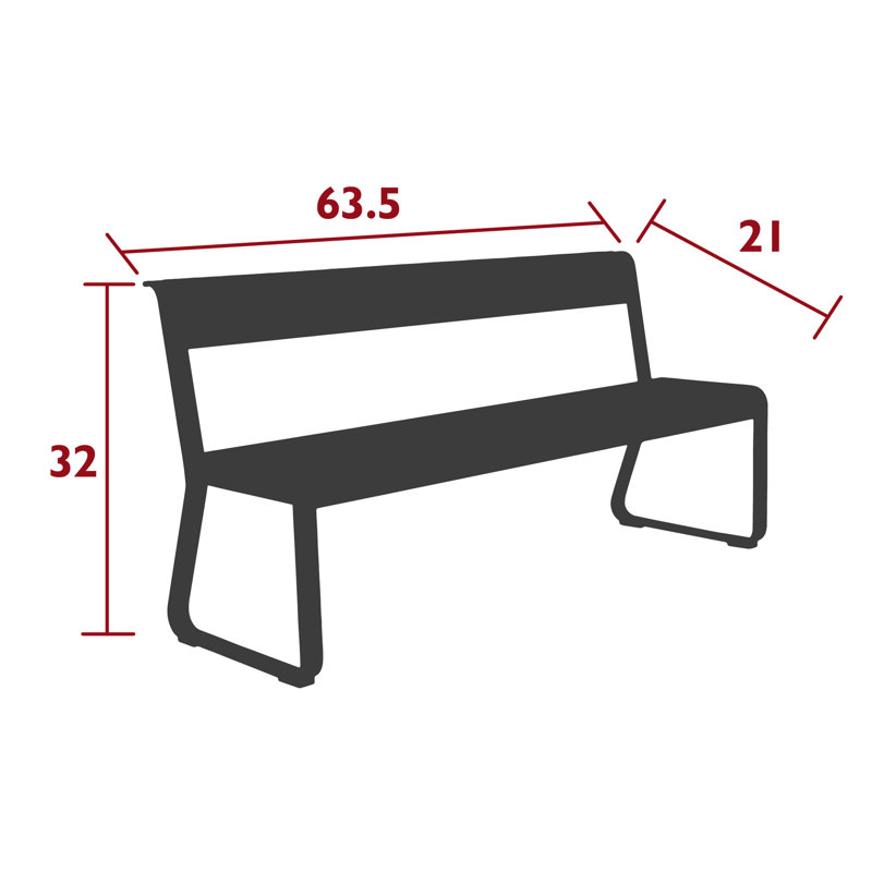 Bellevie Outdoor Bench, Acapulco Blue
