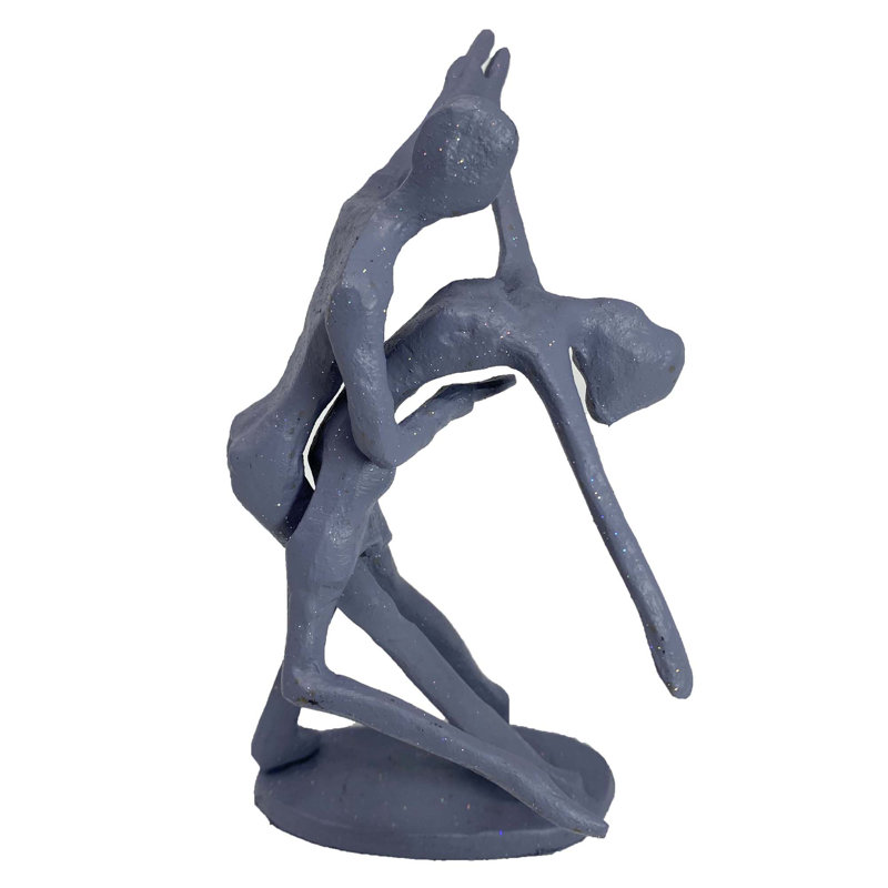 Gabriela DANCING COUPLE IN HOLD Iron Figurine 15cm, Grey Shimmer