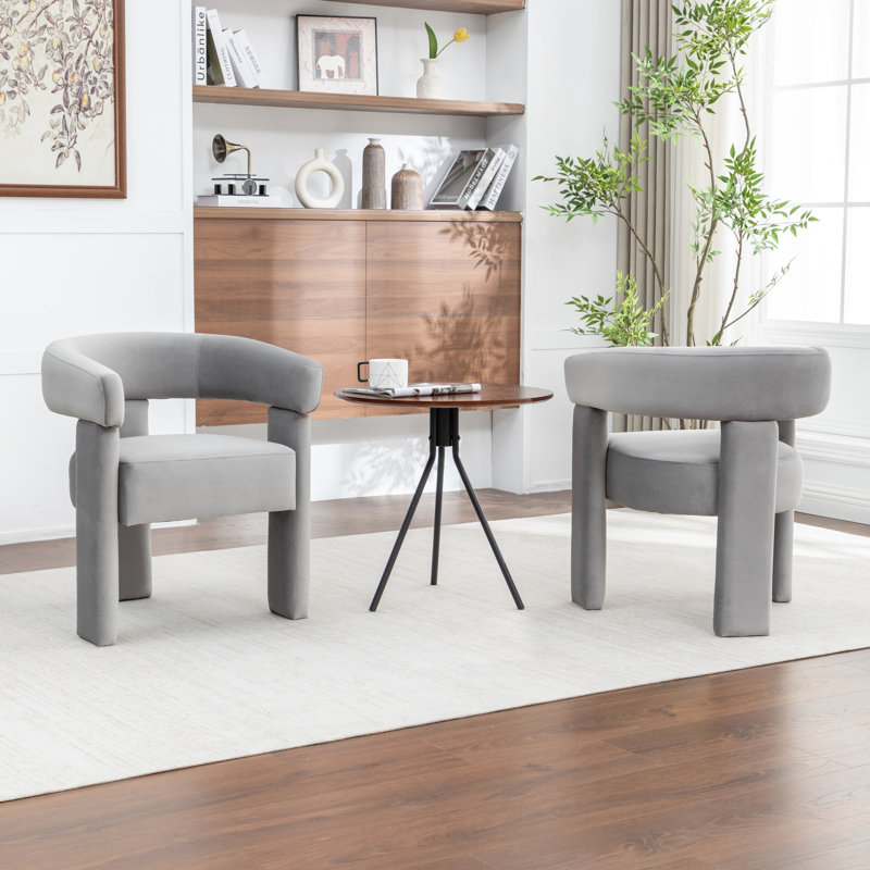 Chaise légère et luxueuse en velours, Gris