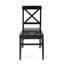 Ensemble de 2 chaises de salle à manger Ricks, dossier croisé en X, pieds à dossier courbé, bois noir-121386515