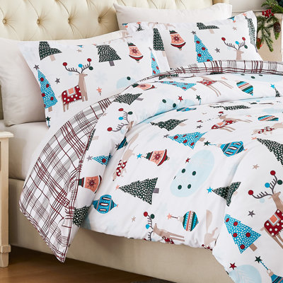 Southshore Fine Linens Winter Wonderland Reversible Duvet Cover Set, 100 GSM Brushed Microfiber Holiday Bedding, 1 Duvet Cover and 2 Pillow Shams, Full / Queen