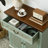 Fienley Farmhouse 2-Door Carved Wood Accent Cabinet With Drawers, Sage Green Cabinet,Rustic Brown Top