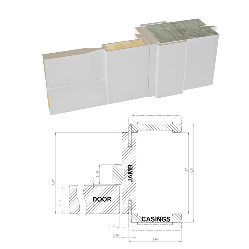 Porte standard lambrissée Lucia, 36 po x 80 po