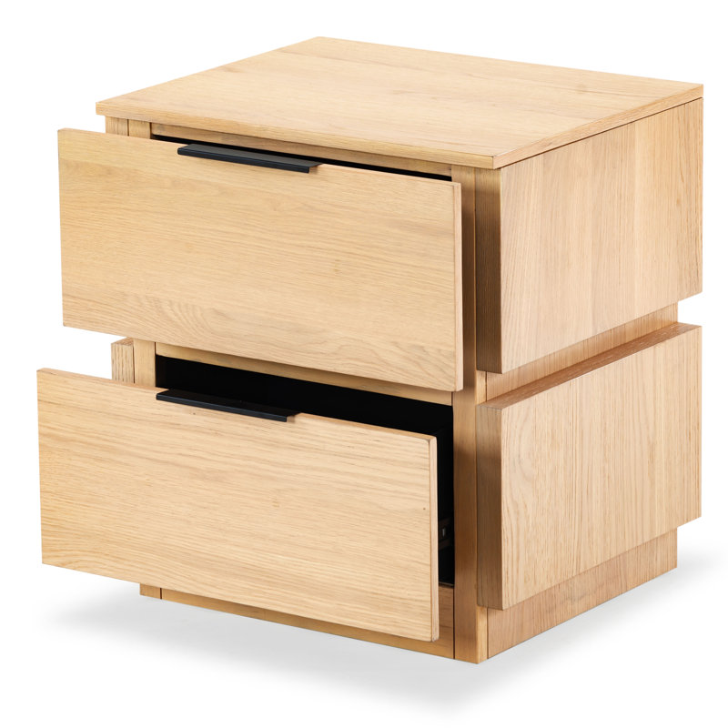 Titus 2 Drawer Nightstand, Oak