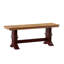 Ensemble de salle à manger Marcotte 78 po en bois massif fini chêne avec chaises à dossier à fuseaux - 6 pièces, table à piètement blanc antique, chaises et banc à piètement rouge antique-1518945085-1518945080