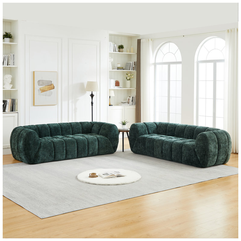 Canapé en chenille moderne Cloud, Vert