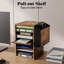 Trieur de courrier de bureau, organisateur de papier en bois avec sac de rangement