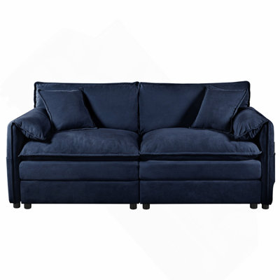 Oversized Chenille Cloud Loveseat, Deep Seat 2-Seater DIY Modular Sofa for Small Spaces