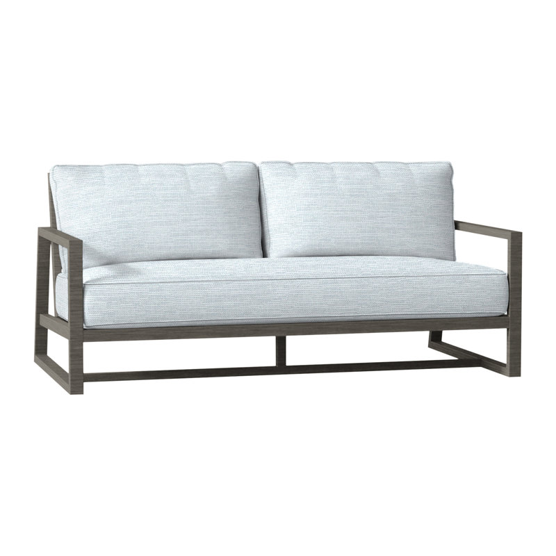 Causeuse d'extérieur en aluminium forgé Avondale, Gris ardoise, Welt + bourre standard, Papier ciel