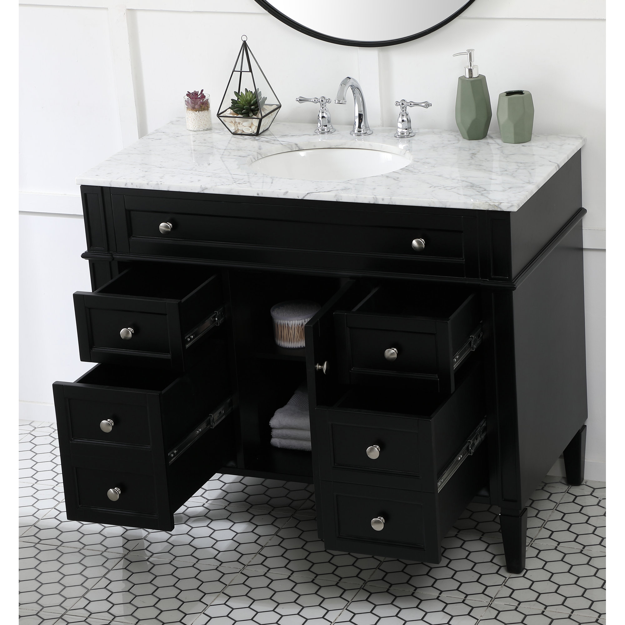 Rivers 42'' Single Bathroom Vanity, Black