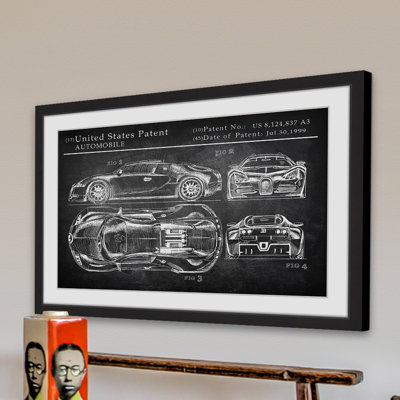 « bugatti chiron », reproduction d’art encadrée