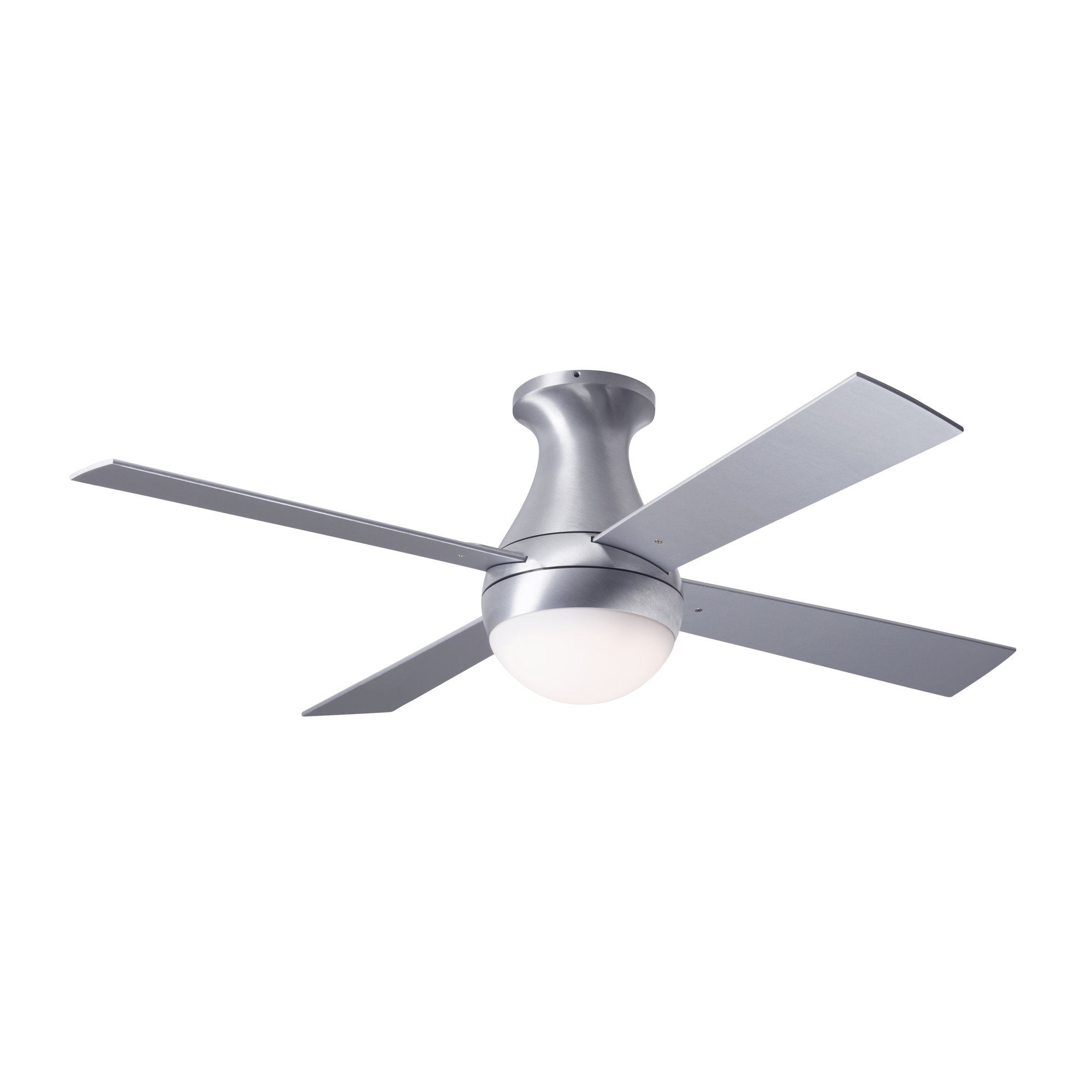 Ball 42'' 4 Blade Ceiling Fan with LED Light Kit, Brushed Aluminum, Aluminum, Wall Control with Remote Handset (2-wire)