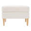 Pouf ivoire, design moderne, 65 x 51 x 45 cm, revêtement en tissu-1727973171