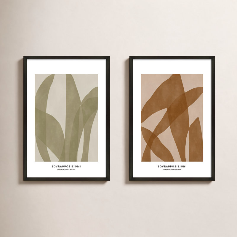 Marine Flora 3 & 4. Set of 2 by Romina Gadler - Paper Framed Wall Art, 30" H x 21" W x 1.25" D, Black