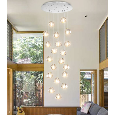 Chandelier moderne en cristal glam