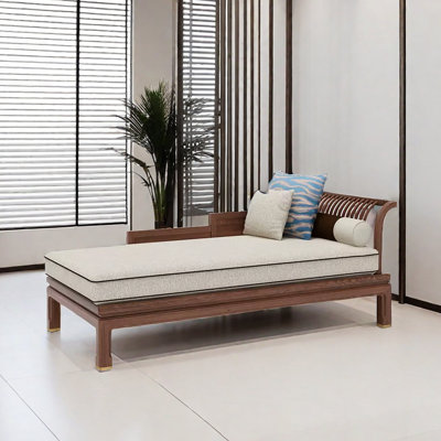 Chaise longue rembourrée en bois massif chinois