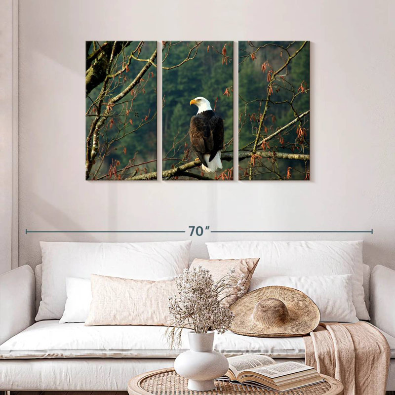 Brampt Perched Canadian Bald Eagle, 28" H x 45" W