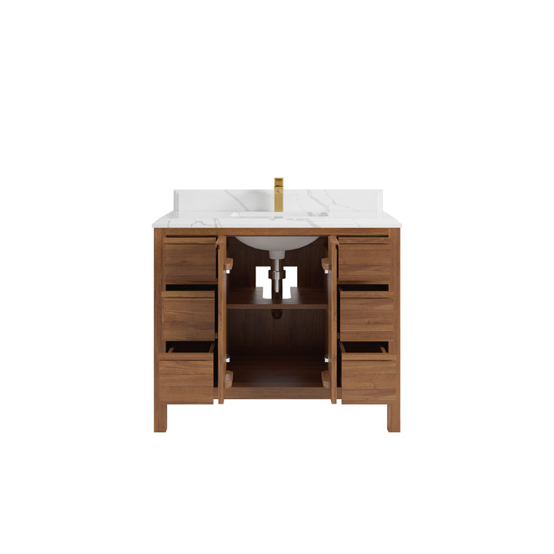 Teck Elizabeth de 42 po X P 22 po De meuble-lavabo simple D, Blanc