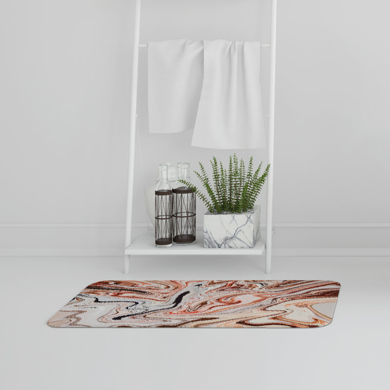 Heine Non-Slip Bath Rug, Amber Swirl Marble