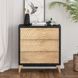 Brimar Modern Farmhouse 3 Drawers Accent Chest, Rustic Nightstand with 3 Drawers
