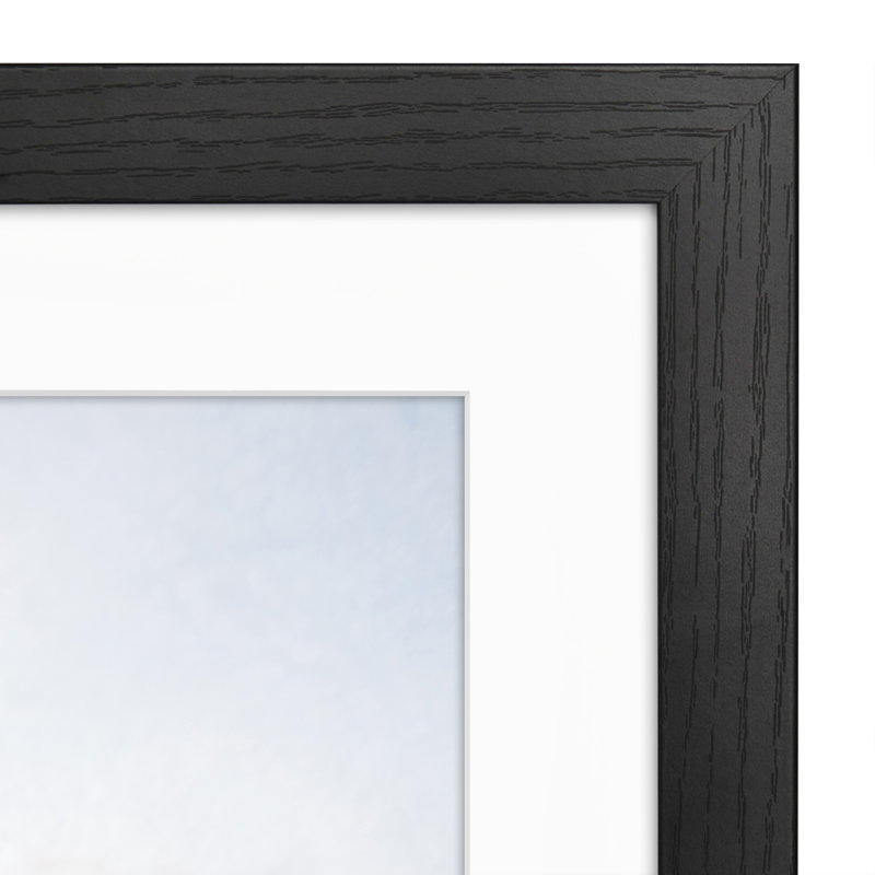 Cadre photo Americanflat - Cadre avec passe-partout - Moulure large - Verre résistant aux chocs, Noir, 28 po x 40 po