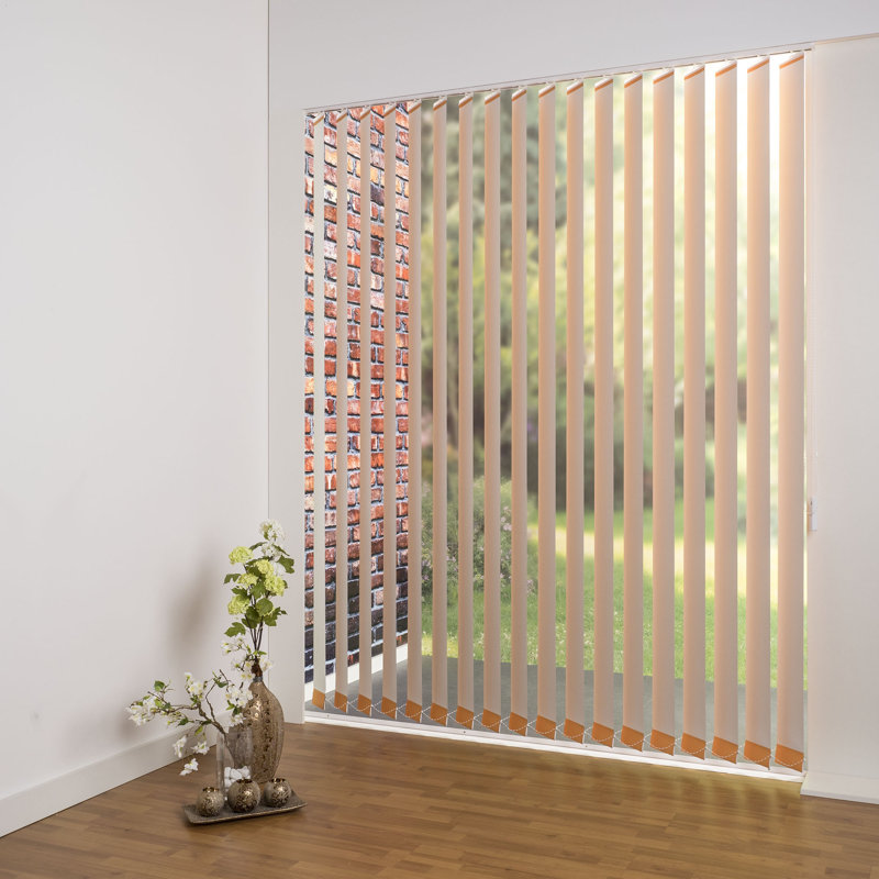 Blackout Vertical Blind, 250cm L x 100cm W, 12.7cm, Apricot