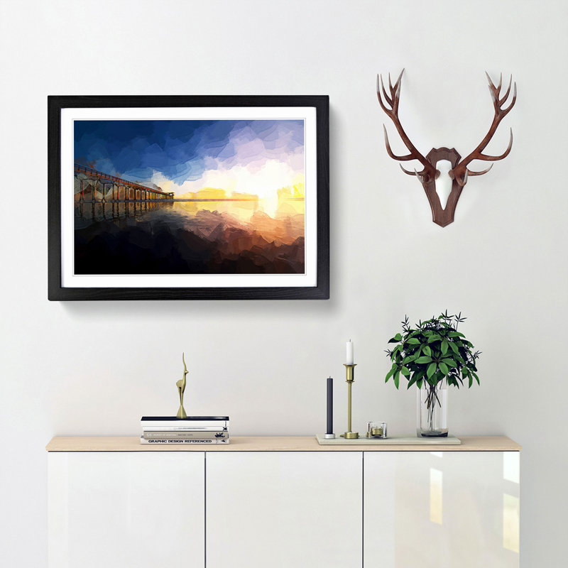 Pier in San Diego - Rectangle Print on MDF, Black Framed, 36cm H x 48cm W x 2cm D