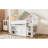 Storage-Equipped Full Size Loft Bed, Bedroom Solid Wood Bed Frame with Canopy Roof and Built-In Storage Cabinet, Classic White-1458139790