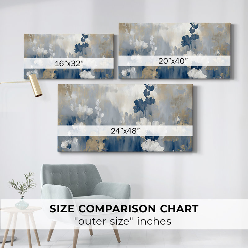 Série abstraite - DCX - Toile tendue avec châssis encadré - Prêt à être accroché, H 17 po x l 33 po, Doré