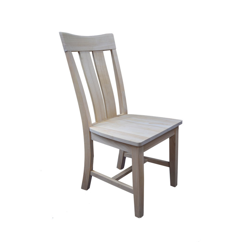 Black Solid Wood Slat Back Side Chair Set of 2