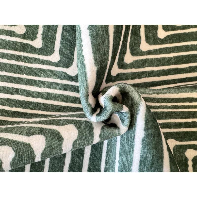 Priene - Indoor, Machine Washable Area Rug - 5'x7' Beige Green Home Carpet, Rectangle 5' x 7'