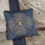 Ensemble de literie luxueux en jacquard de polyester 7 pièces, design moderne bleu marine élégant