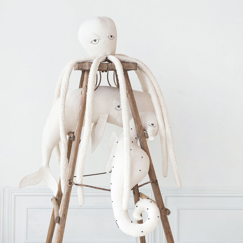 Cotton And Linen Octopus Shaped Pillow