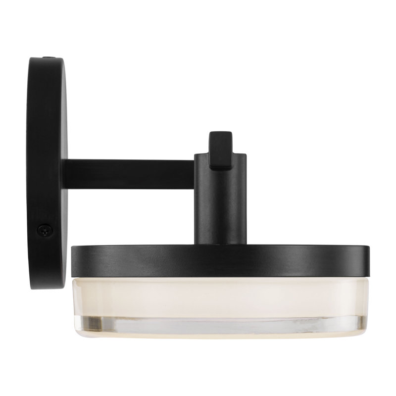Sean Lavin Khan Bathroom Bedroom Wall Fixture With Silk Screen White Inside Clear Outside Shade, 5.25" H x 24" W x 6.125" D