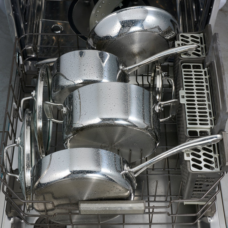 Tri-Ply Clad Stainless Steel 8-Piece Cookware Set with Glass Lids