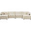 Grand cadre en bois massif en forme de U avec chenille et repose-pieds extra beige