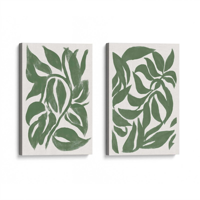 Ensemble de 2 impressions Verdant Flow, 18 po x 12 po, Toile tendue