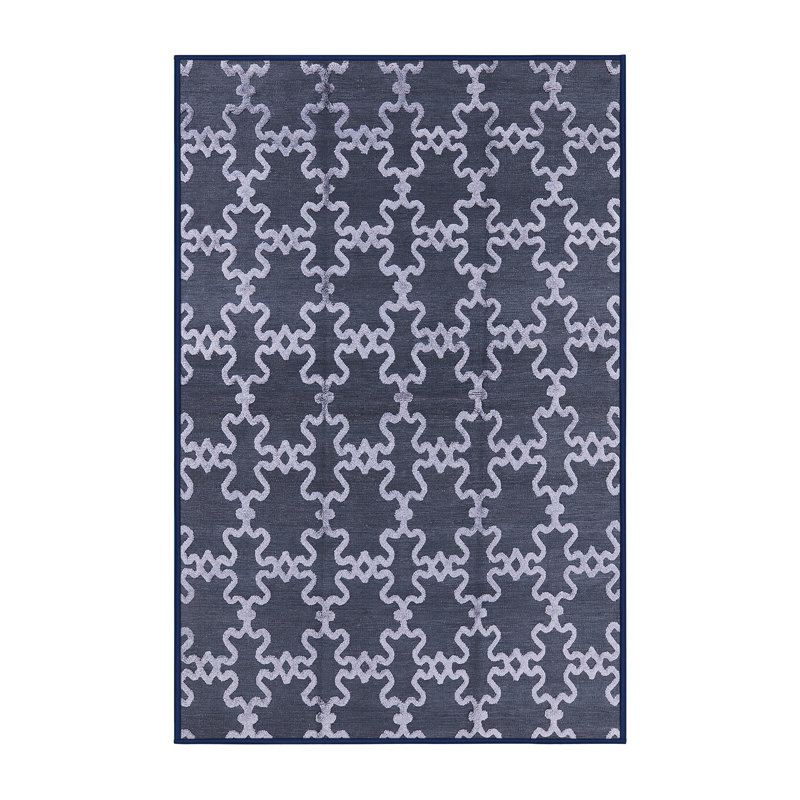 Tapis oriental bleu marine Leonard, Rectangle 7 pi x 9 pi