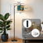 Lampe sur pied à arc avec abat-jour réglable Vase rustique marguerites rétro fleurs bleu sarcelle douce citation sur pied