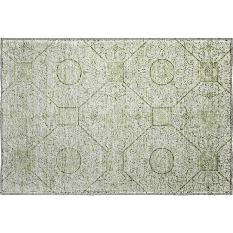 Premium Machine Washable Bucz AMF1748 Geometric Rug, Rectangle 1'8" x 2'6"