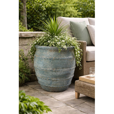 19.5 in. Macedonia Jar - Aqua Verde