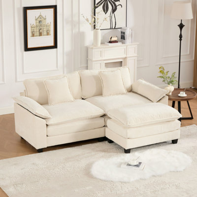 Canapé modulaire en forme de L Grid, canapé surdimensionné avec repose-pieds Cloud