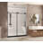 Frameless Shower Door 44-48"W X 76" H, 1/4 "(6 Mm) Clear Tempered Glass, Explosion Proof Film, Stainless Steel Handle-123404486