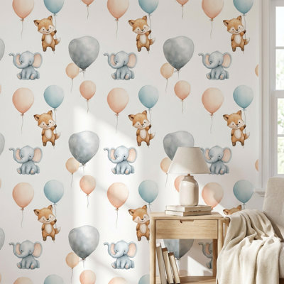 Papier peint fond animal blanc